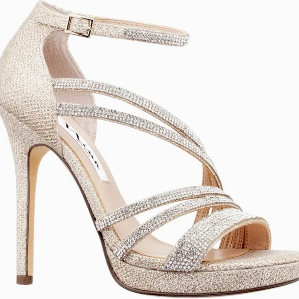 Nina Freyja Ankle Strap Sandal Size 7, Platino